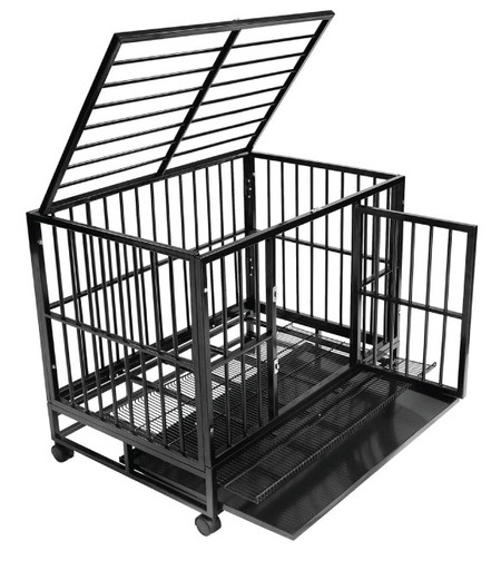 Dog Fort Heavy Duty Pet Crate with Wheels