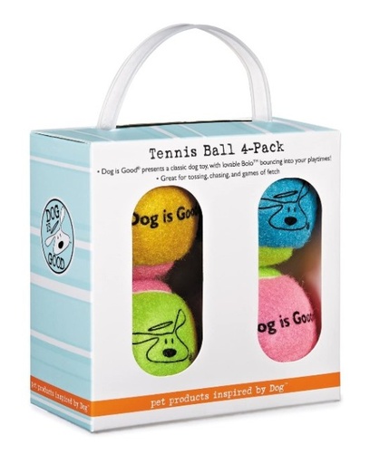 [721343909668] Dog is Good Tennis Balls for Dogs, 4-Pack