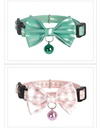 Dogness Cat Collar - Reflective Pink Triangle and Green fish