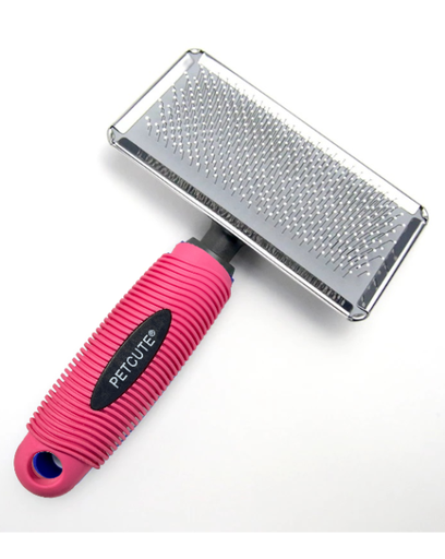 [635934609090] Essential grooming Tools Rake brush Pink/blue (M)