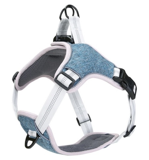 Pet Interest Go Get Soft Robust Harness Light Blue