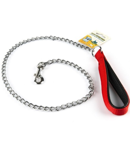 [635934607935] Pets.Love.Earth Chain Dog Leash -Red