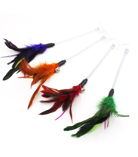[635934610690] Pets.Love.Earth Flexible Feather Wand with Suction Cup