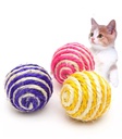 Pets.Love.Earth Small colorful striped funny cat sisal ball