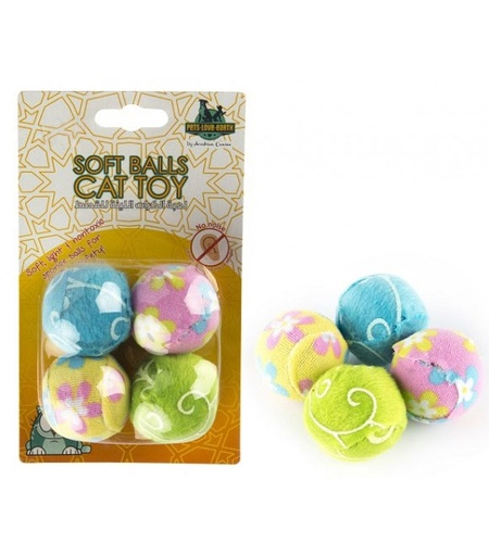 [635934608130] Pets.Love.Earth Soft Ball Cat Toy 4 Pack