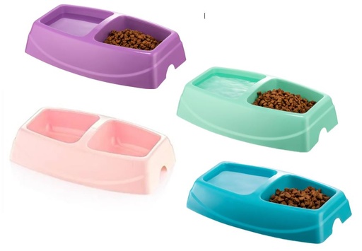 Pets.Love.Earth Twin Feeding Bowl Large