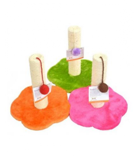 [635934608796] Scratch It! SIT 3008 Neon Flower Scratch Post With Ball Orange (30X30X32CM)