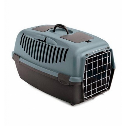 Stefanplast Pet Carrier With Metal Door Blue and Brown 