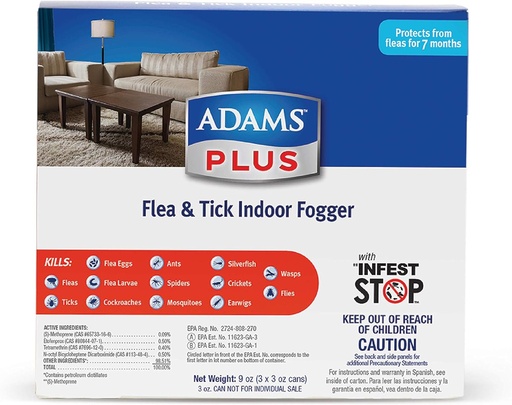 [039079060196] ADAMS™ Plus  Flea Control Indoor Fogger, 3 Ounce, 3 Pack