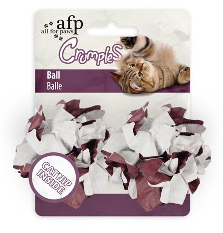 [847922026561] All For Paws Crumples - Ball - Purple