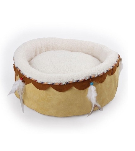 [847922026189] All For Paws Dream catcher - Round cuddler Bed - Sand