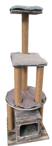 [847922025523] أثاث بثلاثة مستويات للقطط من أول فور باوز - فينتاج كات