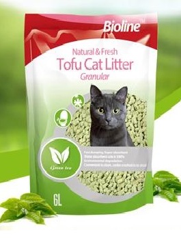 [6970117122602] Bioline Natural and Fresh Tofu Cat Litter Granular Green Tea Flavor 6ltr