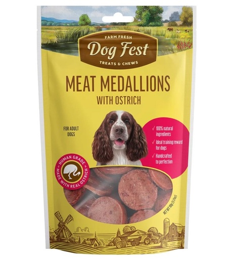 [6921959208979] Dog Fest Farm Fresh Medallions with Ostrich 90g