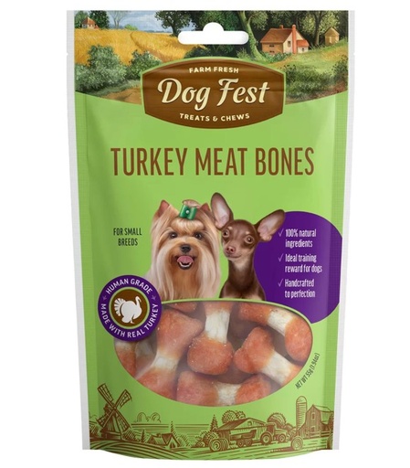 [6921959208917] Dog Fest Farm Fresh Turkey Meat Bones 55g For Small Breeds