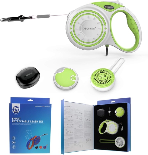 [843775107587] Dogness Smart Retractable Leash Set 5M Large Green