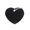My Family Basic ID Tag - Heart Shaped Black