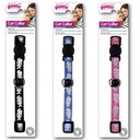 Pawise Cat Collar -Fish Bone, Black/Red/Blue Asst