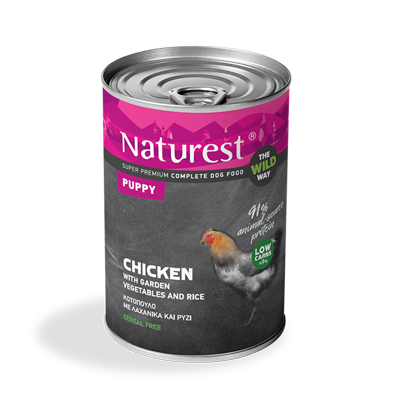 Pet Interest Naturest Chicken, Garden Vegetables & Rice Puppy Canned Food