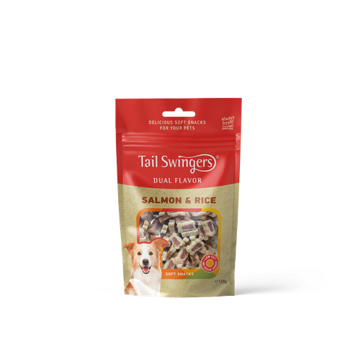 [5206819013735] Tail Swingers طعم مزدوج مع السلمون والأرز 125 جم