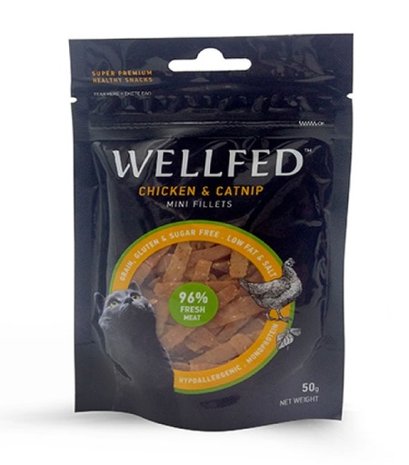 [5206819021044] Pet Interest Wellfed Chicken and Catnip Mini Fillets for Cats 50g