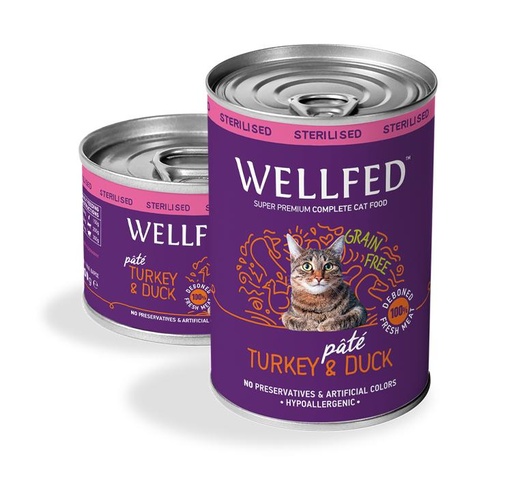 Pet Interest Wellfed Sterilised Adult Turkey and Duck Canned Paté