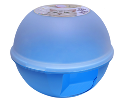 [6958401302572] Pets.Love.Earth Cat Litter Box Dome with Steps Blue 21x21x18