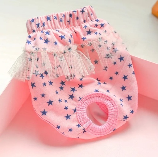 Pets.Love.Earth Cute Pink Physiological Pants-Stars