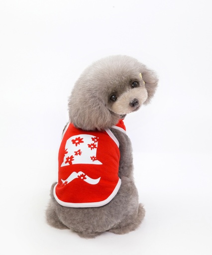 Pets.Love.Earth Hat & Mustache Tank-Top Red