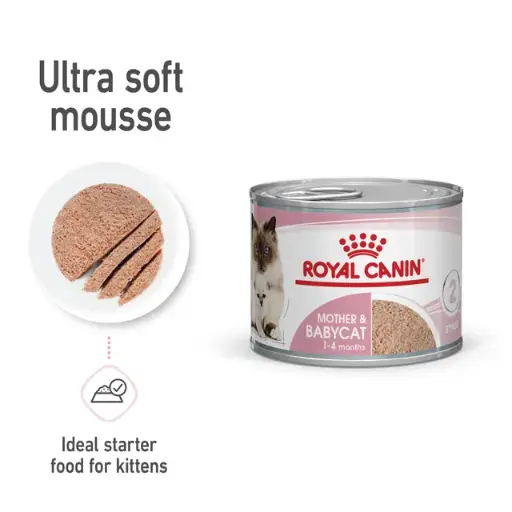 Royal Canin Feline Can for Mother & Baby Cat Ultra Soft Mousse, 195g
