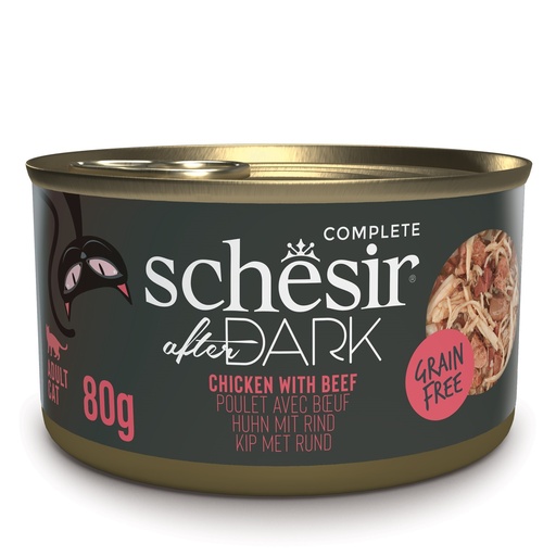 Schesir After Dark Can for Cat Chicken with Beef in Broth 80g