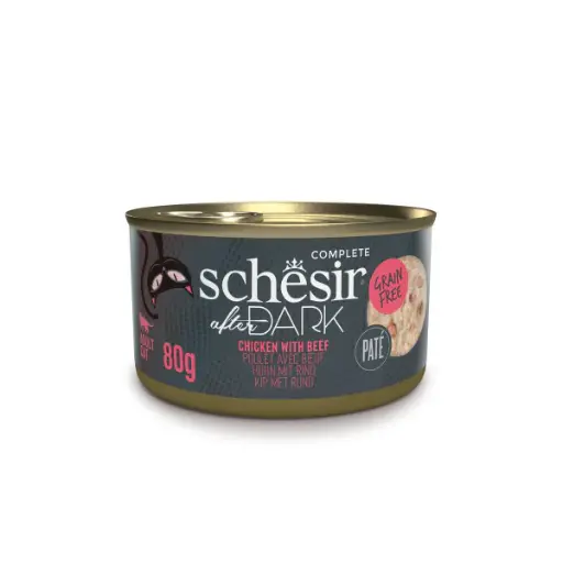 Schesir After Dark Can for Cat Chicken with Beef in Broth 80g