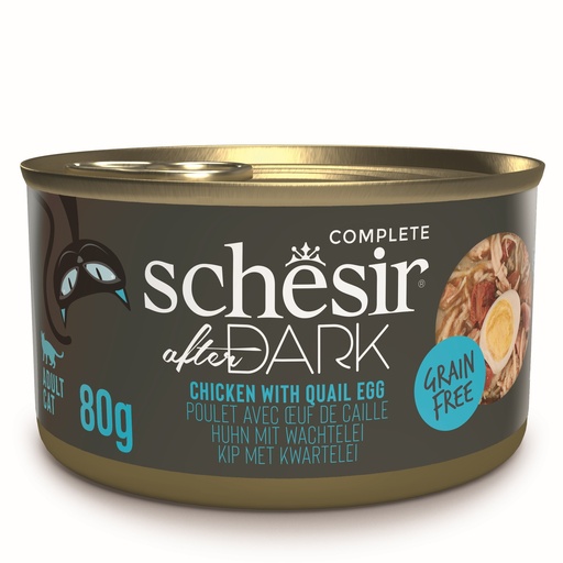 Schesir After Dark Can for Cat Chicken with Quail Egg in Broth 80g