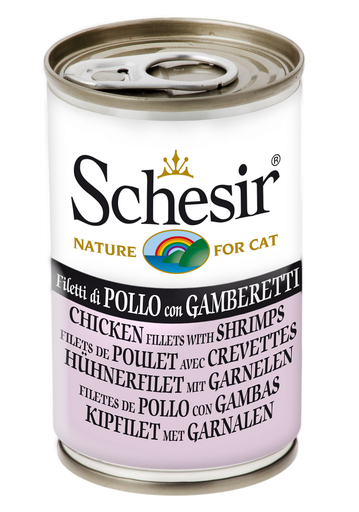 Schesir Can for Cat Chicken Fillets with Shrimps 140g