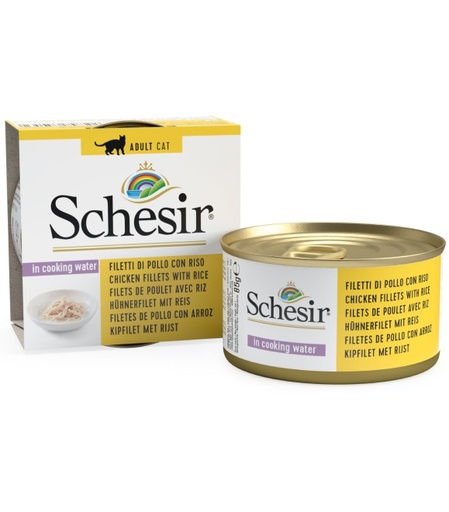 Schesir Can for Cat Chicken with Rice in Cooking Water 85g