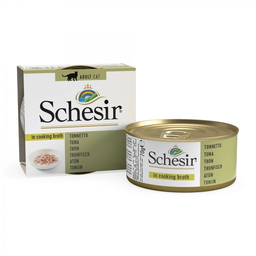 Schesir Can for Cat Tuna In Cooking Broth 70g