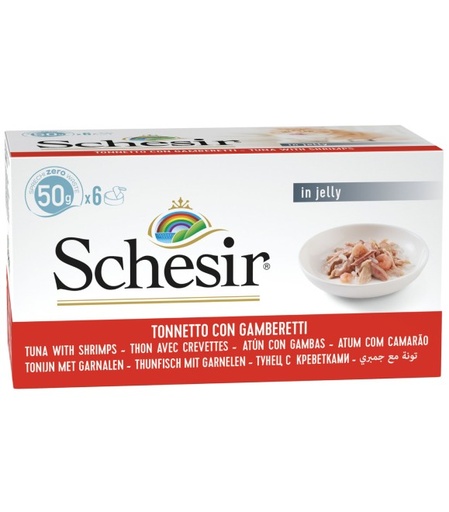 [8005852753014] Schesir Can For Cat Tuna With Shrimps In Jelly 6x50g Per Pack