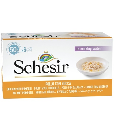 [8005852753083] Schesir Can For Cat Chicken Fillet With Pumpkin in Cooking Water 6x50g Per Pack