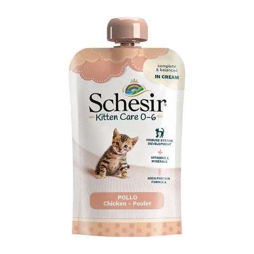 Schesir Pouch Kitten Care (0-6 Months) Chicken in Cream 150g