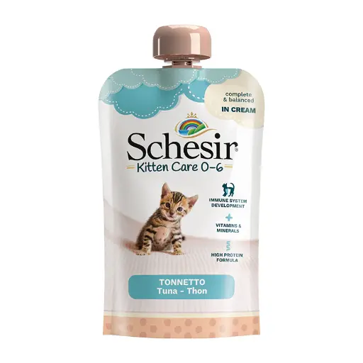 [8005852172204] Schesir Pouch Kitten Care (0-6 Months) Tuna in Cream 150g