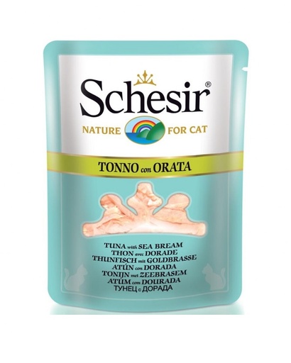 Schesir Pouch Nature Tuna With Sea Bream for Cats 70g
