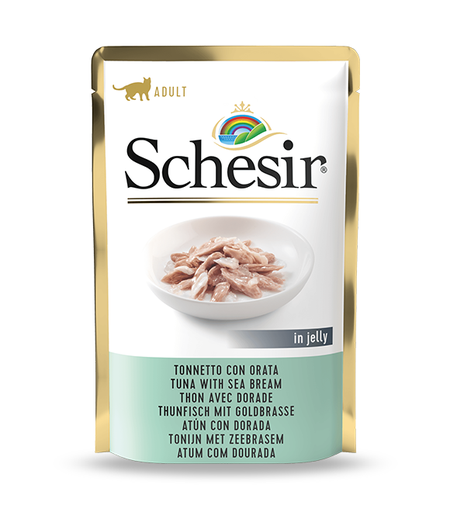 Schesir Pouch Tuna with Sea Beam in Jelly For Adult Cat 85g