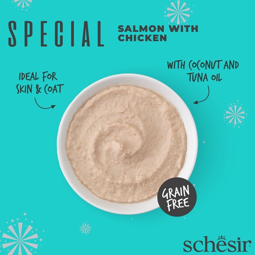 Schesir Special Mousse Skin & Coat Salmon with Chicken 70g