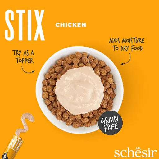 Schesir Stix Cat Creamy Snacks with Chicken 6 X 15g