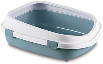 [8003507968608] Stefanplast Cat Toilet Queen Steel Blue/White No Scoop 55x71x24.5 H Cm