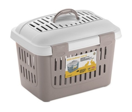 [8003507961753] Stefanplast Pet Carrier Midi Gulliver Powder Pink/White 45x33x33h Cm