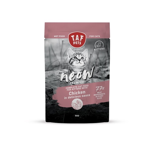 [5207147214214] TAF Neow Premium Wet Food For Kitten Pouch with Chicken in Sauce 80g