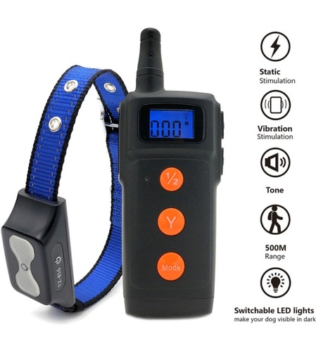 [635934611352] Tech No Training Collar Pet TZ-816 — Rechargeable, 20–50 kg, Black, with Remote & LED Light