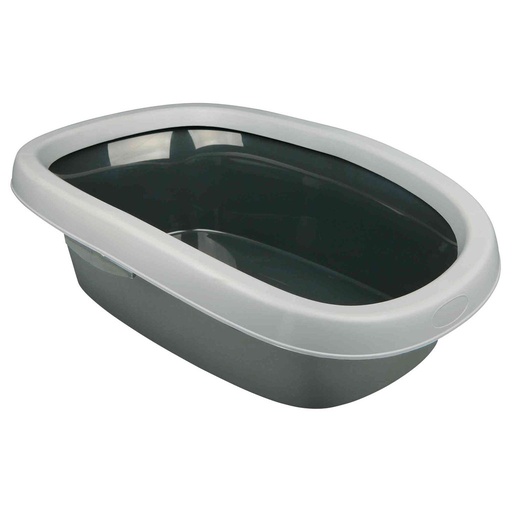 [4011905401218] Trixie Carlo cat litter tray, with rim, 2: 38×17×58 cm, dark grey/light grey