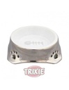 Trixie Cat bowl, ceramic, 0.15 l/ 12 cm, silver/white